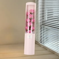 DAMAI Valentine's Day Rose Flower Bouquet with LED Lights, Flowers Forever Roses in A Clear Box,Light up Glass Roses for Mom Girlfriend Wife, Flower Bouquet for Anniversary Birthday Mothers Day