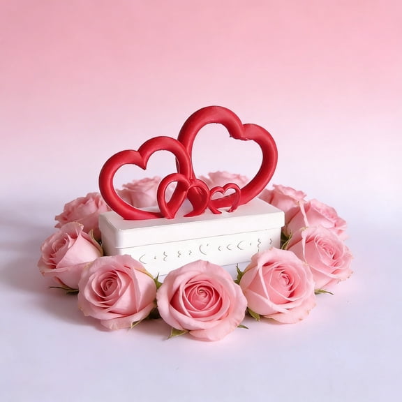 DAMAI Valentines Day Boxes, Heart Shaped Holiday Decor, Romantic Card Box Gift, Wedding Dating Birthday Festival Celebration, Candy Chocolate Jewelry Holder, Wife Husband Adults Present Accessory