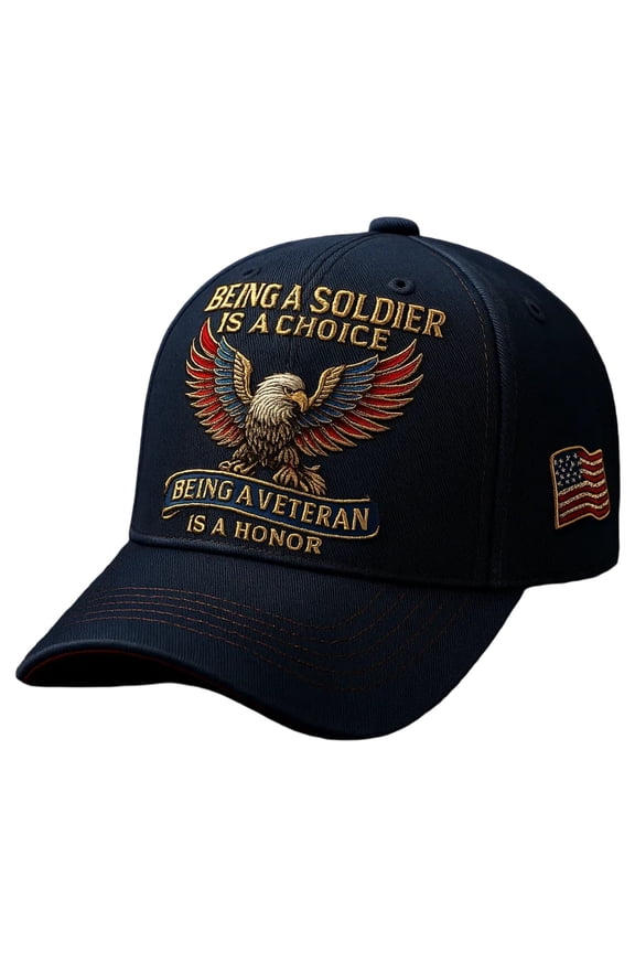 Veteran Commemorative Baseball Cap, Being a Veteran Commemorative Cap, Proud US Veteran Patriotic Baseball Hats with Bald Eagle