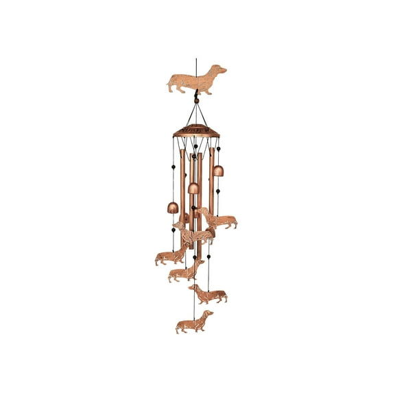 DAMAI Vintage Dachshund Wind Chimes for Outside,Deep Tone Metal Wind Chimes Outdoor with 7 Dachshund,Handmade Metal Windchimes for Outdoor Garden Decor Yard Decor