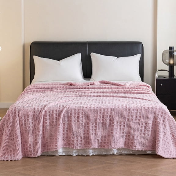 DAMAI Waffle Weave Blanket Queen Size, Soft Lightweight Bre…