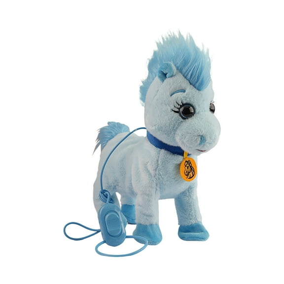 DAMAI Walking Horse Interactive Talking Singing Dancing Horse Walk Along with Remote Control Leash Plush Pony Pet Toy for Kid, Nod Lick Wag Repeat What You Say, Cute Miniature Mechanical Horse