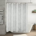 thumbnail image 1 of DAMAI The White Lotus Patterned Dry-Wet Separation Partition Shower Curtain, Plastic Shower Liner - Premium PEVA 4G Shower Curtain Liner with Rustproof Grommets, Waterproof Shower Curtains, 1 of 6
