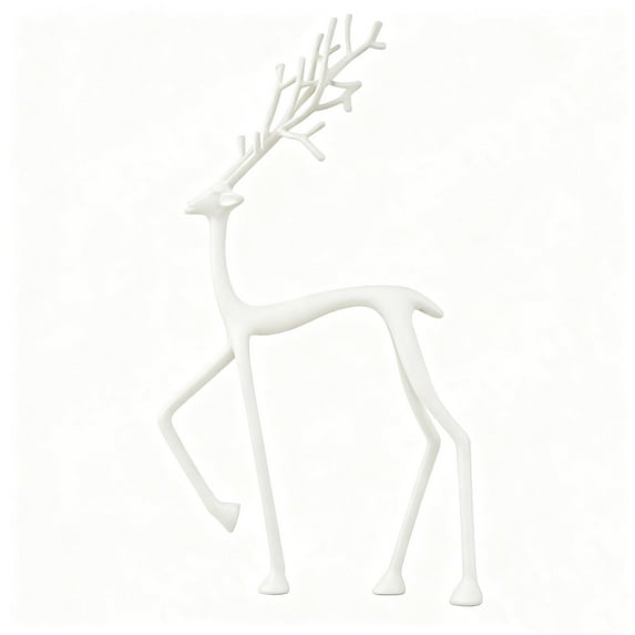 DAMAI White Metal Reindeer Statues Christmas Decorations, Black Finish European-Style Modern Decorative, Christmas Tabletop Ornaments for Mantel Fireplace Living Room Bedroom Home Decor