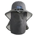 thumbnail image 1 of DAMAI Wide Brim UV Protection Solar Fan Hat with face mask,Sun Hat with 1 Solar Powered Fans,Waterproof Removable Outdoor Solar Fan Hats for Men Women UPF 50+, 1 of 9