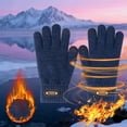 thumbnail image 1 of DAMAI Winter Cycling Thermal Wool Gloves For Men Enlarged Double-Layer Touch Screen Knitted Plus Velvet Thickened Gloves Five Fingers Knitted Thick Glove Windproof Finger Mittens, 1 of 7