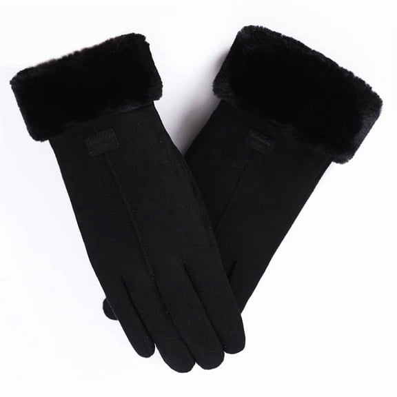 DAMAI Winter Gloves for Women, Cold Weather Soft Warm Gloves, Fluffy Thermal Lining Warm Full Finger Touchscreen Gloves for Cold Weather, Driving, Walking, Typing