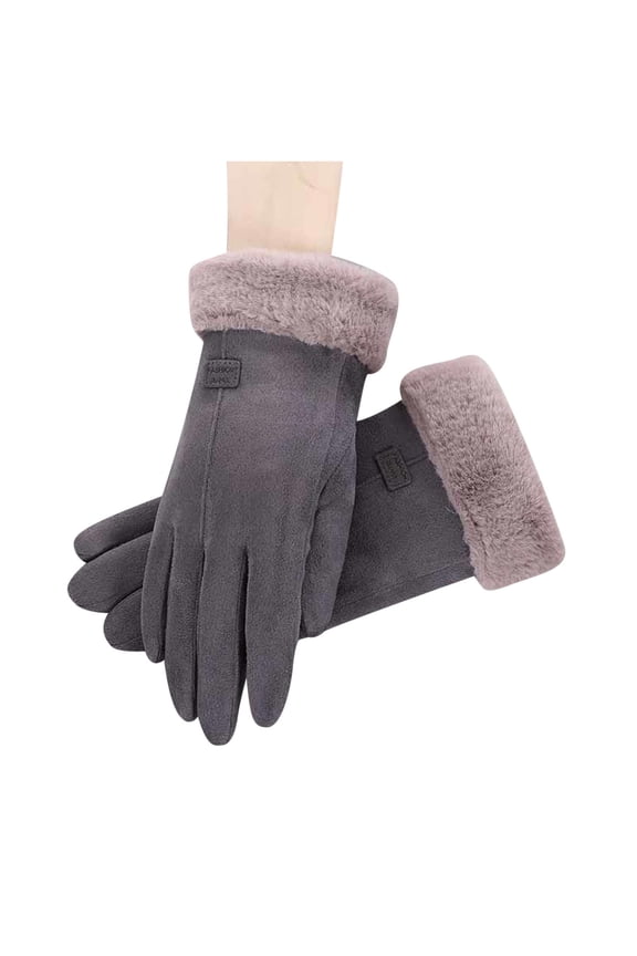 Winter Gloves for Women, Cold Weather Soft Warm Gloves, Fluffy Thermal Lining Warm Full Finger Touchscreen Gloves for Cold Weather, Driving, Walking, Typing