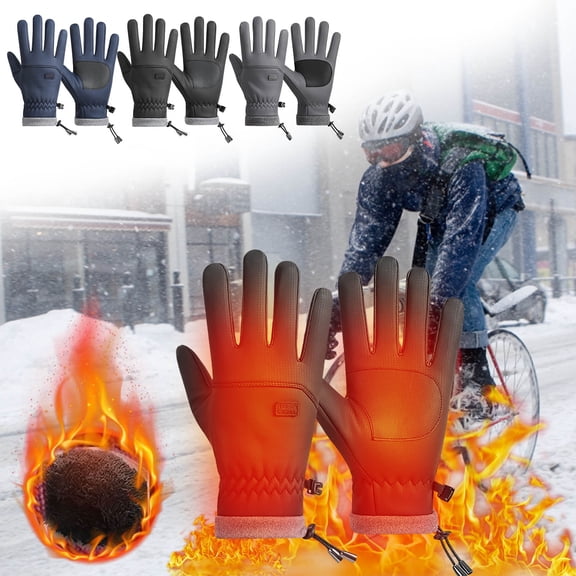 DAMAI Winter Ski-Gloves for Men-Women, Non-Slip-Plus-Velvet-Thickened Mitt Water-Resistant Cold-Weather Touchscreen-Cycling-Gloves for Skiing,Cycling