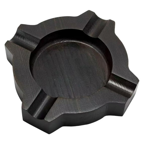 DAMAI Wooden Cigar Ashtray Outdoor Indoor Square Cigar Accessories Cigarettes Ashtrays with 4 Durable Solid Slots Holder for Men, for Indoor, Table, Patio, Home, Office Use