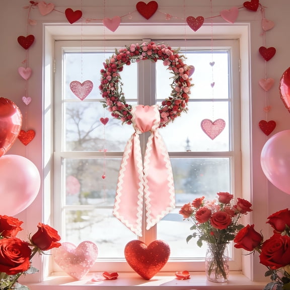 DAMAI Wreath Sash for Front Door, Cotton Wreaths Satin Sash Burlap Garland Ribbon Accessories for Wreath Yard Doorway Indoor Outdoor Bow Bridal Shower Home Decor, 3.54 x 54in