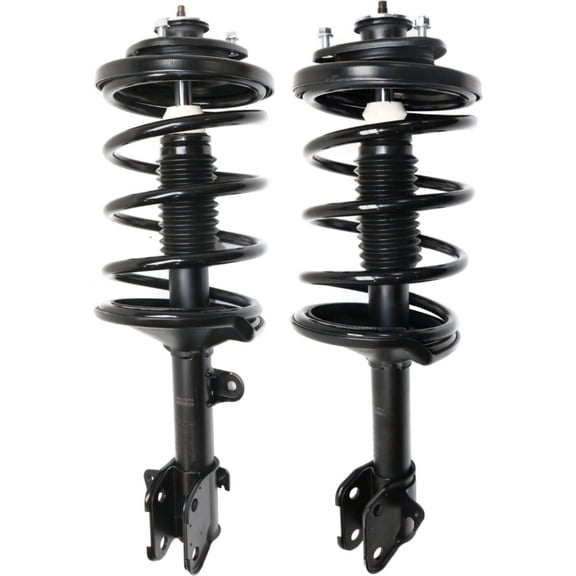 DAMAIJOY 1 Pair Front Left Right Side Shocks Strut Black Loaded Set for Honda for Odyssey 3.5L 1999-2004 14.21 in. Body Length Non-Adjustable-Damping Type U-Bracket Lower Mount Style