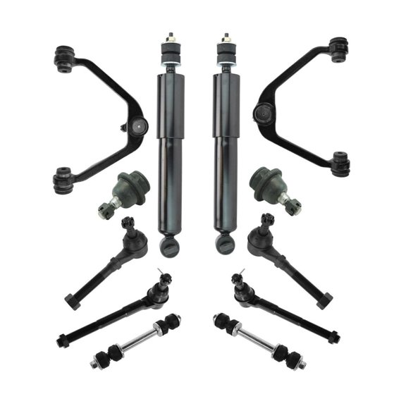 DAMAIJOY 12pc Steering Suspension Kit Control Arms Ball Joints Tie Rods Shocks for Ford for Expedition 97-02 for F150 97-03 & Heritage 04 for F250 97-99,for Lincoln for Navigator 98-02