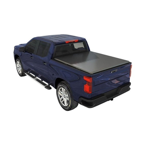 DAMAIJOY 1pc 5.8Ft Soft Top 4-Fold Folding Vinyl Tonneau Cover Truck Bed Tonneau Bed Cover Black for Chevy for Silverado 3500HD/3500/2500HD/2500/1500,for GMC for Sierra 3500HD/2500HD/1500 Rear