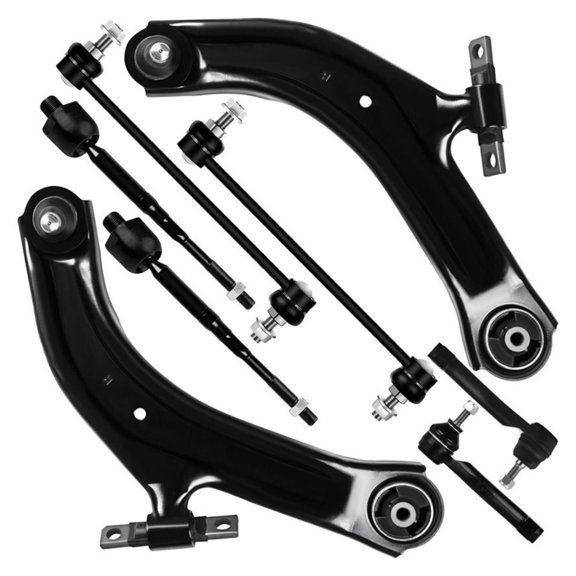 DAMAIJOY 1pc Front Lower Right Control Arm Pre Assembled Ball Joint 2pcs Front Inner Tie Rod Linkages 2pcs Front Sway Bar Linkages Suspension Kit Alloy Steel Coated for Nissan for Sentra 07-12