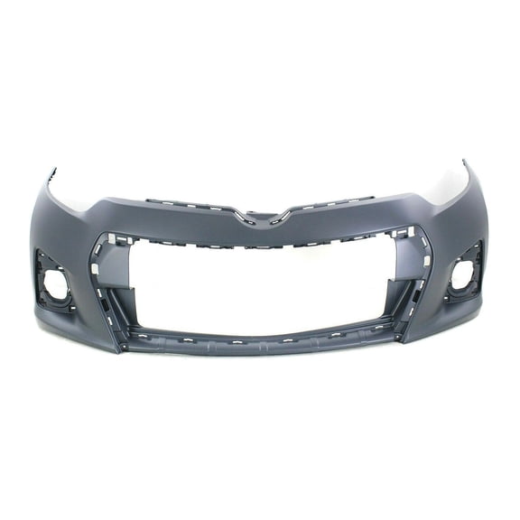 DAMAIJOY 1pc Front Primed Plastic Bumper Cover w/o Park Assist Sensor Cut-out for Toyota for Corolla S 2014-2016 with Fog Light Holes 5211903906 12318724