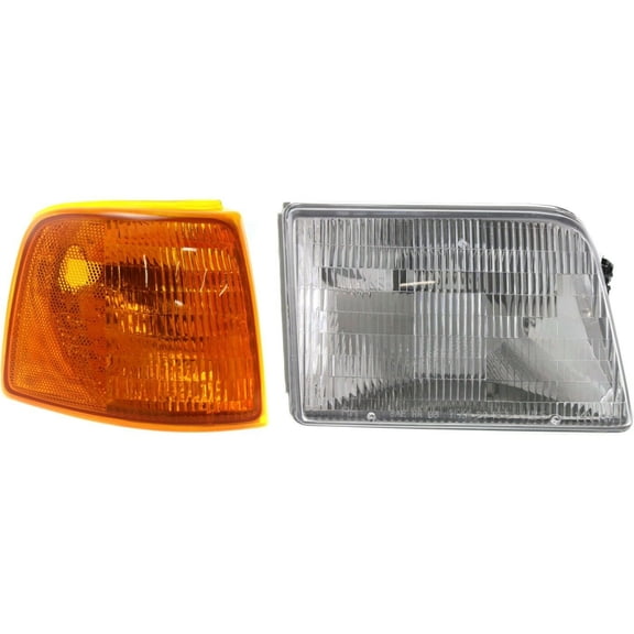 DAMAIJOY 1pc Headlight Bulb Right Passenger Side Plastic Lens Corner Light Clear Lens /Finish Corner Light Lamp Kit for Ford for Ranger Sport 93 97 & STX/Splash/XL/XLT 93-97