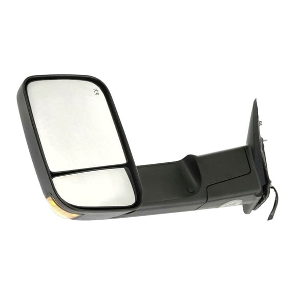 DAMAIJOY 1pc Left Driver Side Textured Black Power Heated Operate Manual Folding Exterior Door Rear View Mirror Tow Mirror Blind Spot Puddle Light for Ram 1500/2500/3500 10 1500/2500/3500 11-12