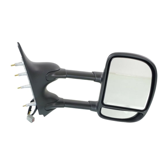 DAMAIJOY 1pc Right Passenger Side Textured Black Power Non-Heated Operate Manual Folding Exterior Door Rear View Mirror Towing Mirror for E250/E150 for E450/E350 SuperDuty Without Auto-Dimming