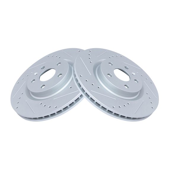 DAMAIJOY 2pcs Disc Brake Rotor Set Assembly Front Left Right Cast Iron Drilled Slotted G-Coated 5-Stud Hole Quantity for Caprice for XTS for CTS for Regal