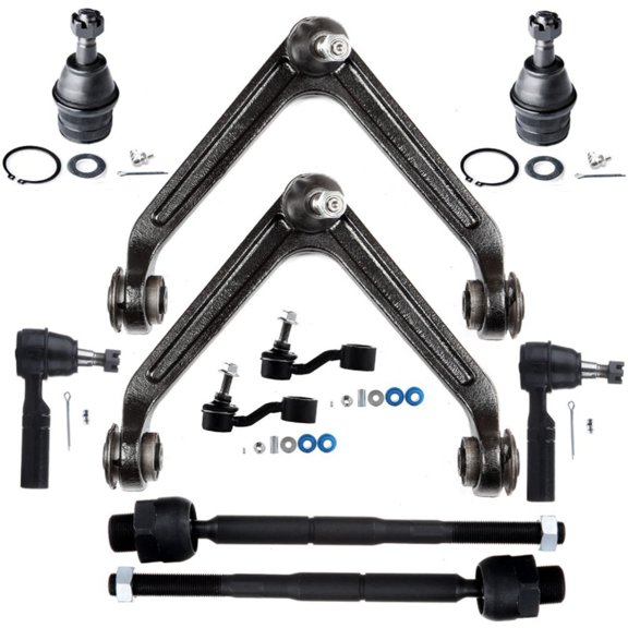 DAMAIJOY 2pcs Front Lower Ball Joints 2pcs Rear Sway Bar End Linkages 4pcs Front Inner Outer Tie Rod Suspension Kit Alloy Steel Coated for Chrysler for Aspen 07-09,for Dodge for Durango 04-09