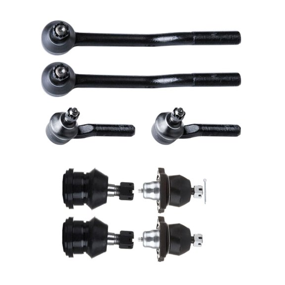 DAMAIJOY 2pcs Front Lower Ball Joints 4pcs Front Inner Outer Tie Rod Suspension Kit Upper Left Right Side Alloy Steel Coated 2WD for Nissan for Pickup 2.4L 95-97 for D21 2.4L 86-94 & 3.0L 90-94