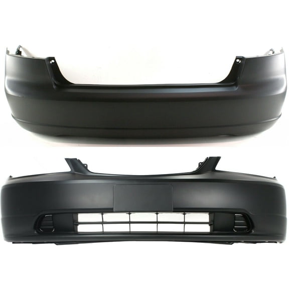 DAMAIJOY 2pcs Front & Rear Primed Plastic Bumper Cover Facials for Honda for Civic DX/EX//LX 2001-2003 HO1000197 14444367