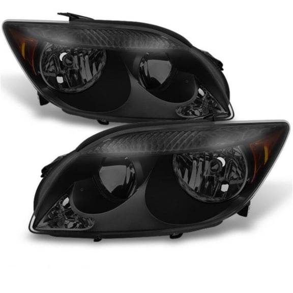 DAMAIJOY 2pcs Headlight Front Left Right Driver Passenger Side Smoked Lens Black Housing Headlights Headlamps for Scion for tC Base 05-07 8117021130 SC2502101
