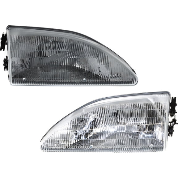 DAMAIJOY 2pcs Headlight Left Right Side Clear Lens W/ Bulb Headlamp for Ford for Mustang Base/GT 94-98 (2) Headlights F4ZZ13008E 9592154