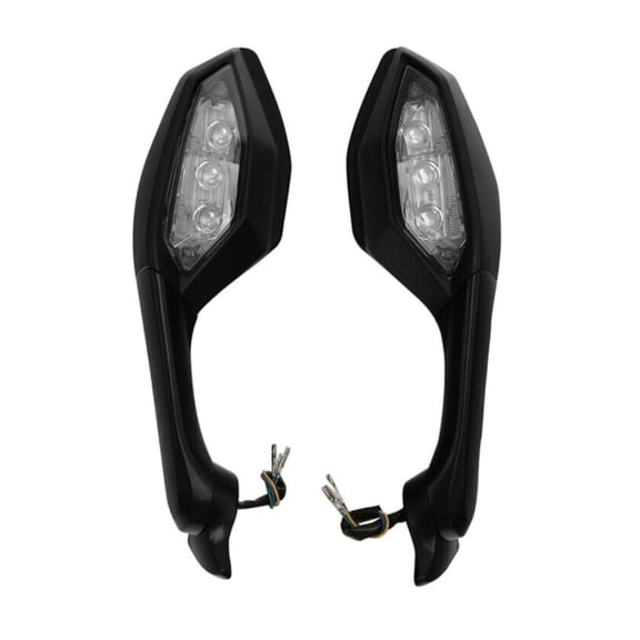 DAMAIJOY 2pcs Left & Right Driver & Passenger Side Black Exterior Door Rear View Mirror Turn Signal R1 R6 for Yamaha for YZF R1 2015-2019 for YZF R6 2017