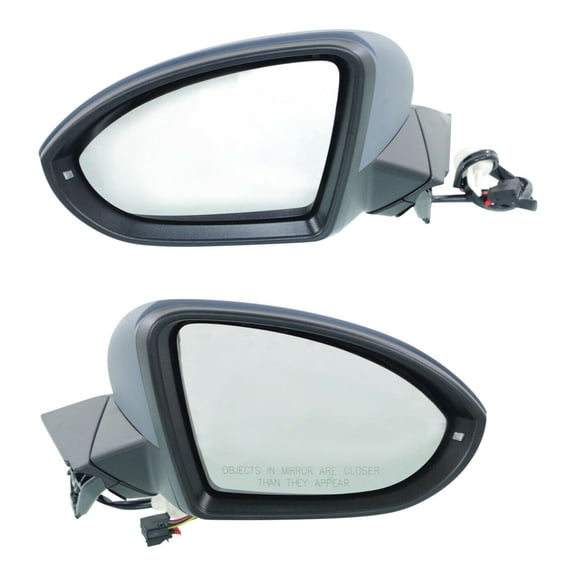DAMAIJOY 2pcs Left & Right Driver & Passenger Side Paintable Power Heated Operate Manual Folding Exterior Door Rear View Mirror Mirrors for Golf SportWagen for Golf Alltrack for Golf for GTI