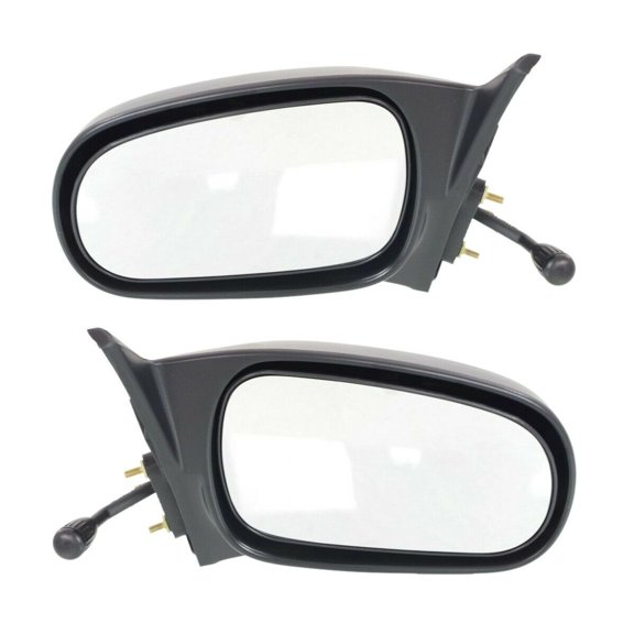 DAMAIJOY 2pcs Left & Right Driver & Passenger Side Textured Manual Exterior Door Rear View Mirror for Honda for Civic DX/EX/LX 96-00 & 98-00 (2) Mirrors Without Auto-Dimming Non-Heated