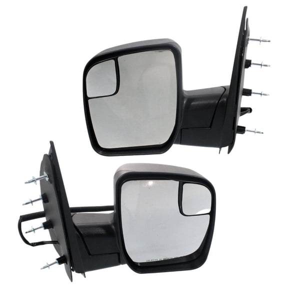 DAMAIJOY 2pcs Left & Right Driver & Passenger Side Textured Power Non-Heated Operate Manual Folding Exterior Door Rear View Mirror for E250/E150 for E450/E350 SuperDuty (2) Mirrors