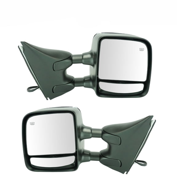 DAMAIJOY 2pcs Left & Right Side Chrome & Black Power Heated Operate Exterior Door Rear View Mirror Mirrors Memory Towing Black Textured Chrome Plastic Chrome & Black for Suzuki,for Nissan