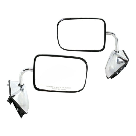 DAMAIJOY 2pcs Left & Right Side Chrome Power Non-Heated Operate Manual Folding Exterior Door Rear View Mirror for Dodge (2) Mirrors Without Auto-Dimming CH1321273 55154668