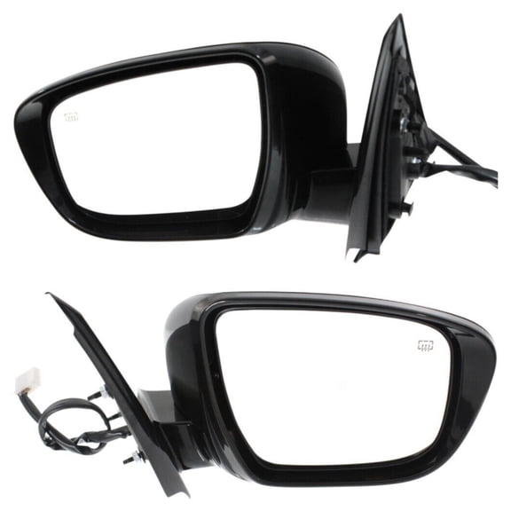DAMAIJOY 2pcs Left & Right Side Paintable Power Heated Operate Manual Folding Exterior Door Rear View Mirror Turn Signal Mirrors & with Memory for Nissan for Pathfinder 2017 963029PF9D-PFM