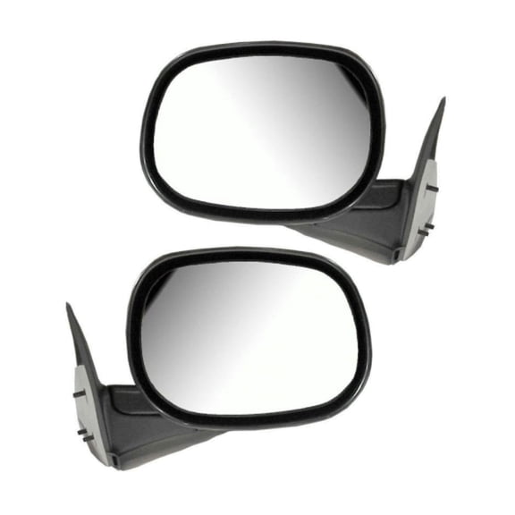 DAMAIJOY 2pcs Left & Right Side Textured Black Manual Exterior Door Rear View Mirror Mirrors & Truck Plastic for Dodge for Ram 1500 1998-2001 for Ram 2500/3500 1998-2002 20520619