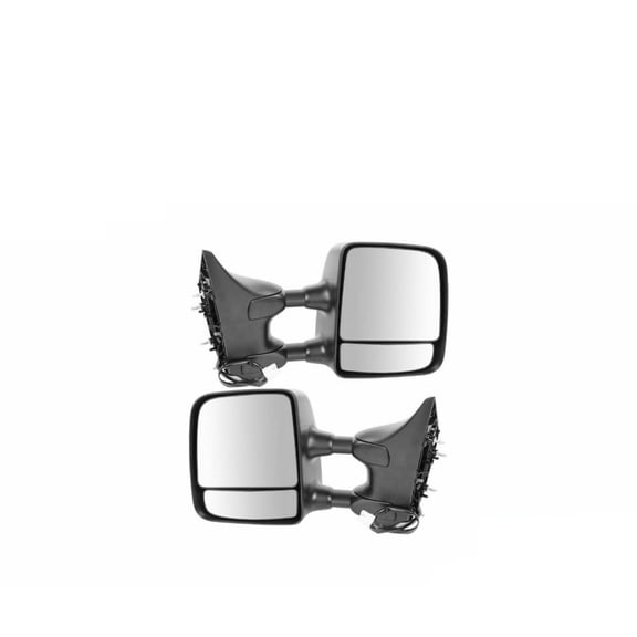 DAMAIJOY 2pcs Left & Right Side Textured Power Heated Operate Manual Folding and Telescoping Exterior Door Rear View Mirror Tow Mirror Extended Pro for Nissan for Titan 2004-2015 2pc 4 Piece