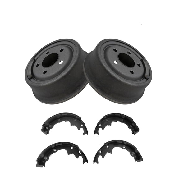 DAMAIJOY 2pcs Rear Brake Drums + 4pcs Rear Brake Shoe Kit Set Left Driver and Right Passenger Side Truck for Jeep for Cherokee for Comanche for TJ for Wagoneer for Wrangler 34809257