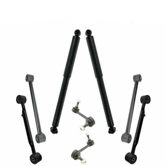 DAMAIJOY 2pcs Rear Sway Bar Linkages 2pcs Rear Upper Control Arms 2pcs Rear Lower Trailing Arms 2pcs Rear Shock Absorbers Suspension Kit for Saab,for Olds,for Isuzu,for GMC,for Chevy,for Buick