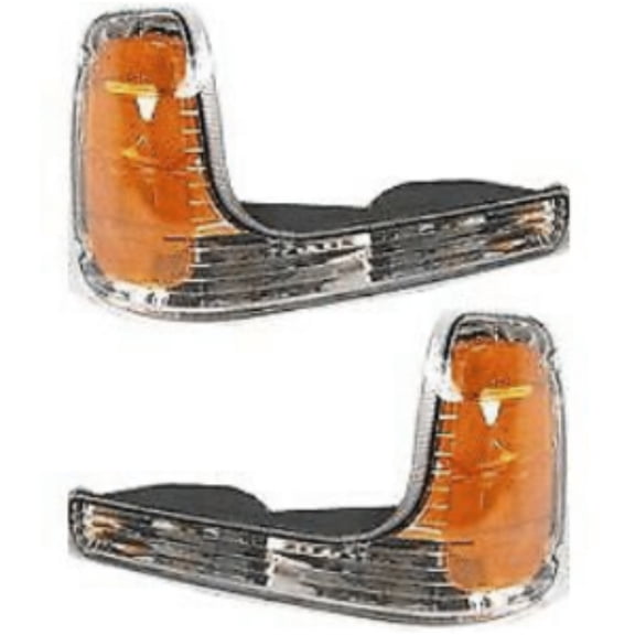 DAMAIJOY 2pcs Signal Light Left Right Side Clear and Amber Lens Parking Light for Cadillac for Escalade Base 1999-2000,for GMC for Yukon Denali 1999-2000 Without Bulb(S)-Assembly GM2520183