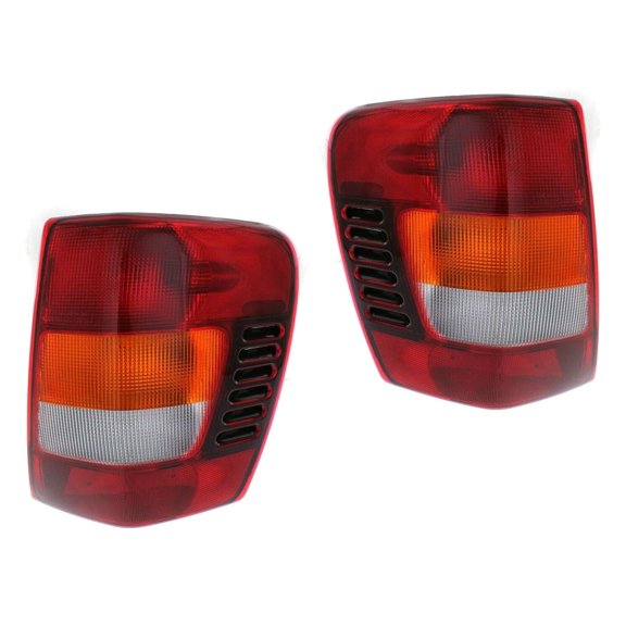 DAMAIJOY 2pcs Tail Light Assembly Set Left Right Red Clear for Jeep for Grand Cherokee Laredo/Limited/Overland 02-04 55155138AH-PFM CH2800150