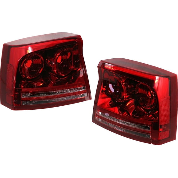 DAMAIJOY 2pcs Tail Light Bulb Driver Passenger Side Clear & Red Lens Tail Lamp for Dodge for Charger Base 06-07 & R/T/SE/SRT8/SXT 06-08 Left and Right 10958212 5174406AA