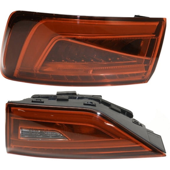 DAMAIJOY 2pcs Tail Light Driver Passenger Inner Outer Side Inner-Clear & Red Lens Outer-Red Lens Housing Tail Lights Taillights Taillamps Brakelights for Audi for A3 for A3 Quattro for S3