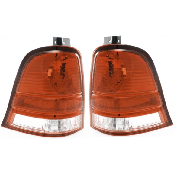 DAMAIJOY 2pcs Tail Light Left Right Driver Passenger Side Clear & Red Lens Housing Tail Lamp for Ford for Freestar S/SES 04-05 & Base/Limited/SE/SEL 04-07 14904011 6F2Z13404AA