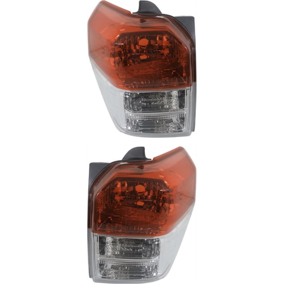 DAMAIJOY 2pcs Tail Light Left Right Driver Passenger Side Clear & Red Lens Housing Tail Lamp for Toyota for 4Runner Limited/SR5/Trail 10-13 Without Bulb(S)-Assembly TO2819147 8156135360