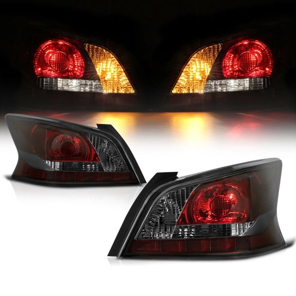DAMAIJOY 2pcs Tail Light Rear Left Right Driver Passenger Side Smoked / Tinted Lens Chrome Housing Brake Signal Lamp for Nissan for Altima Base/S/SL/SV 13-15 & Advance/Exclusive/Sense 14-15