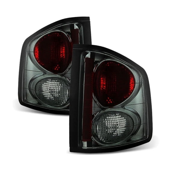 DAMAIJOY 2pcs Tail Light Rear Left Right Side Smoked / Tinted Lens Chrome Housing Truck Smoke Brake Signal Lamp for Chevy for S10 94-04,for GMC for Sonoma 94-04,for Isuzu for Hombre 96-00