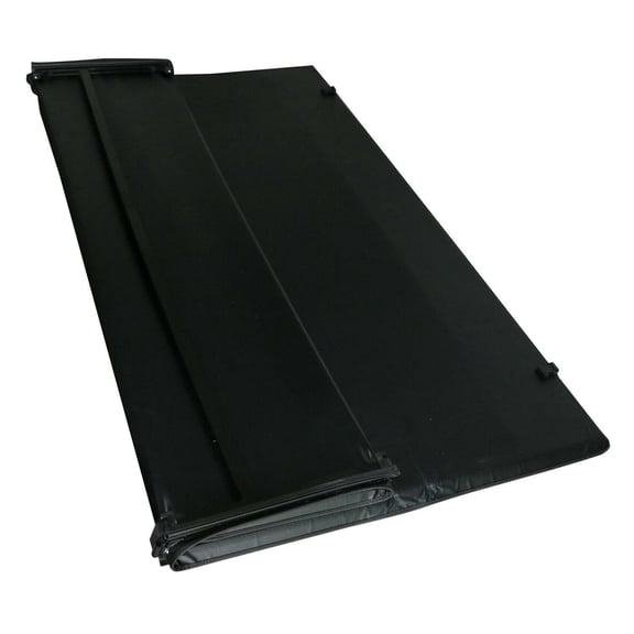 DAMAIJOY 3Fold Tonneau Cover 5.5Ft Truck Bed on Top W/ Lamp Rear Upper for Ford for F150 2009-2014 Black