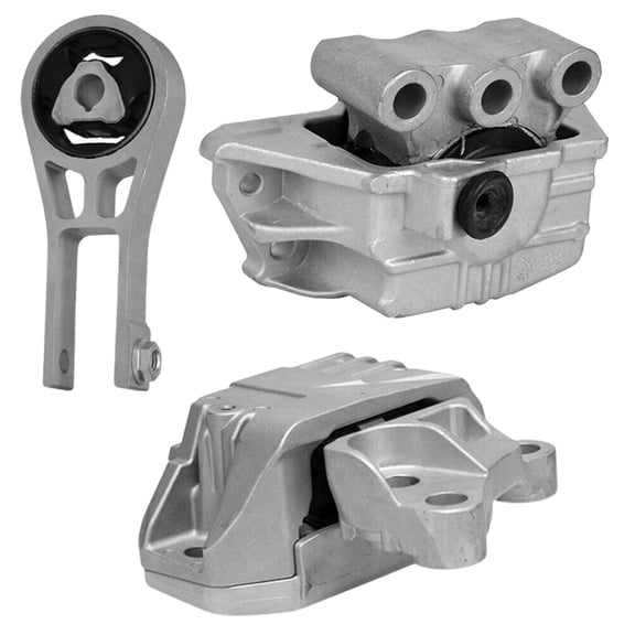 DAMAIJOY 3pcs Engine and Transmission Motor Mount Set Kit Rear Left Driver and Right Passenger Lower Side L4 for Fiat for 500X 2018,for Jeep for Compass 2017-2021 for Renegade 2019-2021